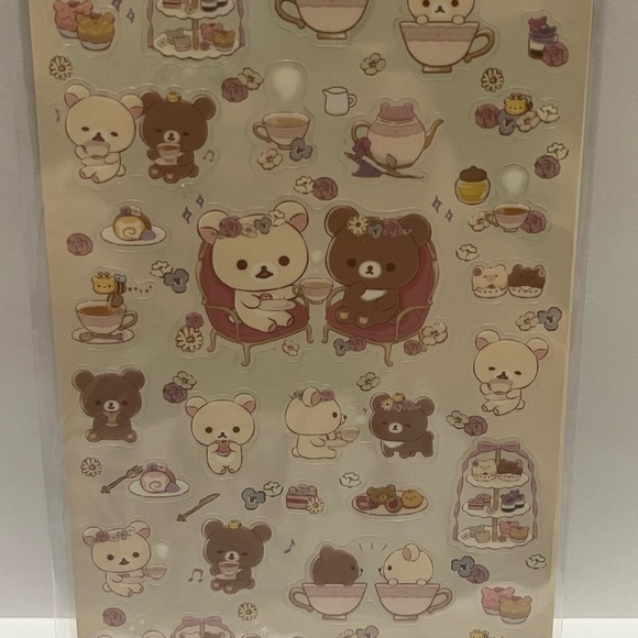 Korilakkuma and Chairoikoguma Tea Time Sticker Sheet - Picture 2 of 5